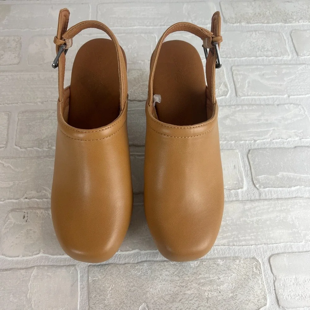 Universal Thread Watson Clogs Womens 7.5 Brown Faux Leather Slingback Platform - Picture 7 of 12